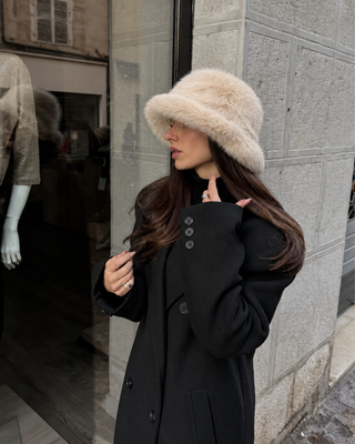 FLUFFY FAUX FUR HAT ARCTIC WHITE