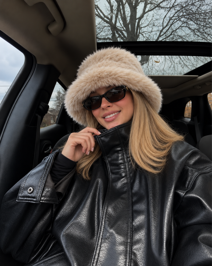 FLUFFY FAUX FUR HAT ARCTIC WHITE