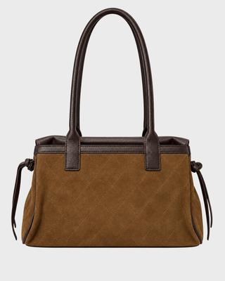 QUILTED LEATHER SHOULDER BAG CARAMEL