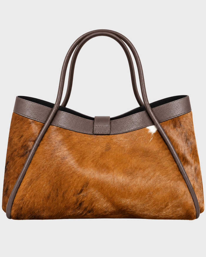 MAXI COW PRINT LEATHER BAG