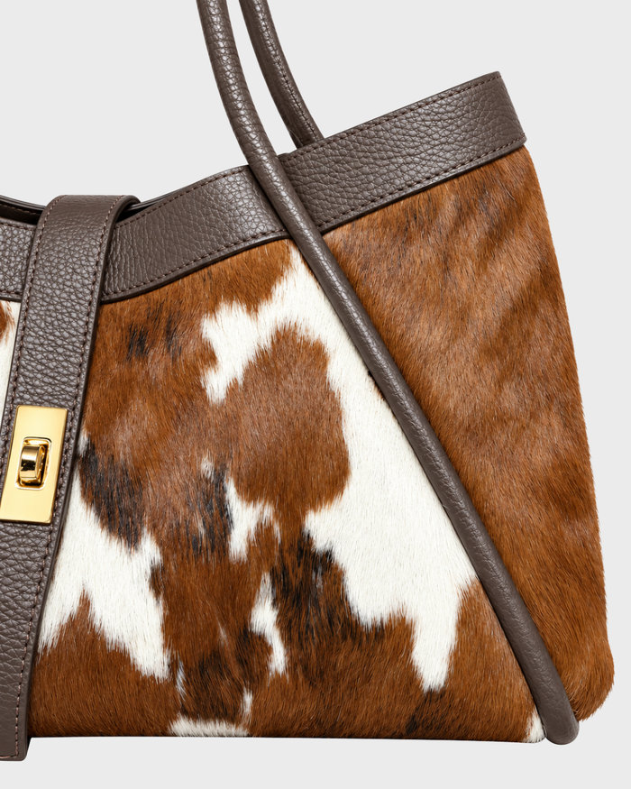 MAXI COW PRINT LEATHER BAG