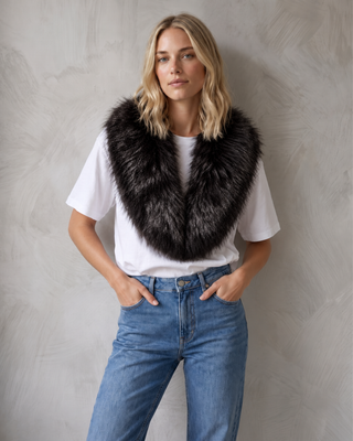SOFT FUR COLLAR BLACK