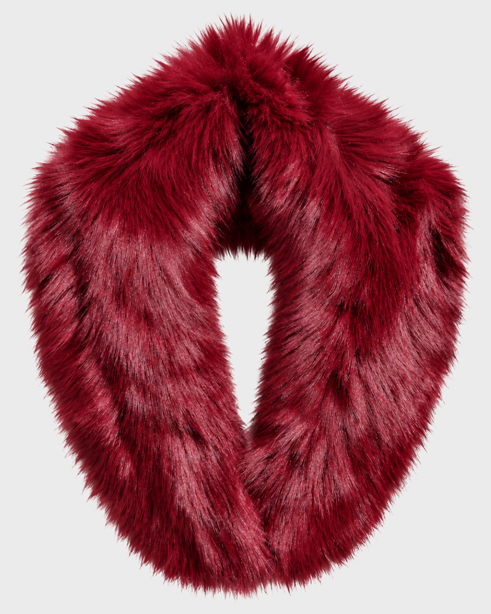 SOFT FUR COLLAR BURGUNDY