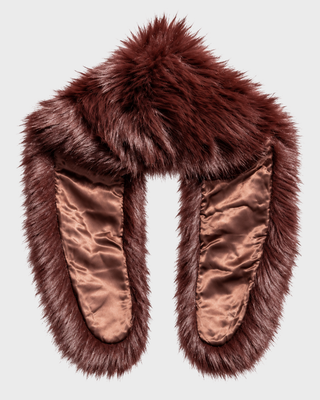 SOFT FUR COLLAR CHOCOLATE