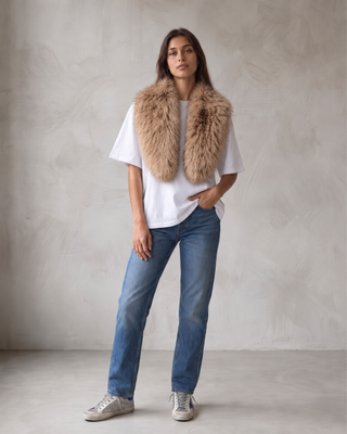 SOFT FUR COLLAR LATTE