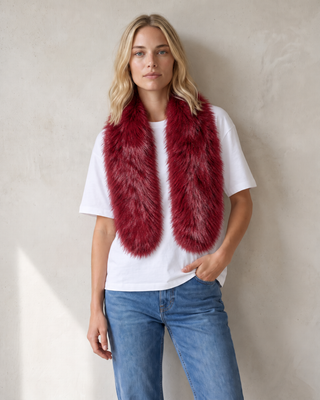 SOFT FUR COLLAR BURGUNDY
