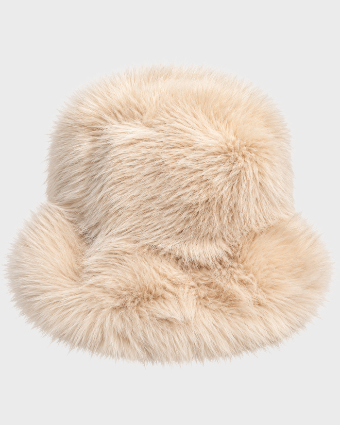 FLUFFY FAUX FUR HAT ARCTIC WHITE