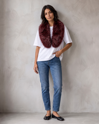 SOFT FUR COLLAR CHOCOLATE