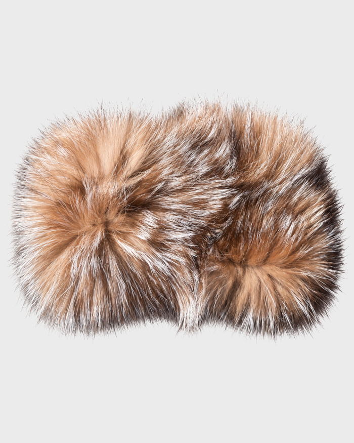 ICON FUR 2-IN-1 NATURAL FUR HEADBAND & NECK WARMER FROSTED FOX