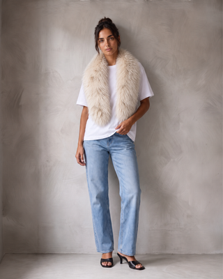 SOFT FUR COLLAR ARTIC WHITE