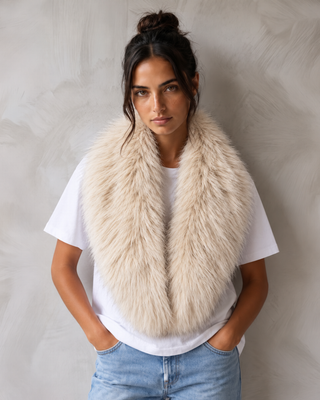 SOFT FUR COLLAR ARTIC WHITE
