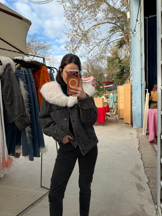 VIRAGO BOMBER WITH REMOVABLE FUR COLLAR