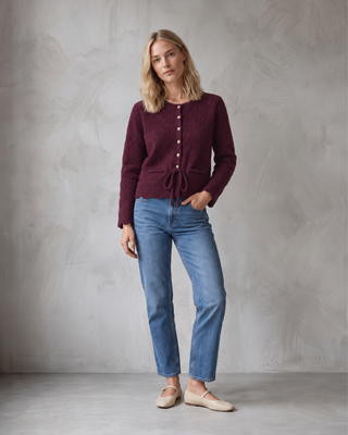 KNITTED SWEATER WITH WAIST TIE