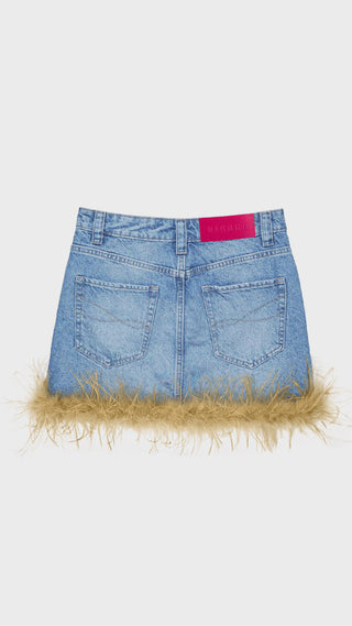 MINI FALDA VIRAGO CON PLUMAS