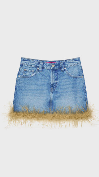 MINI FALDA VIRAGO CON PLUMAS